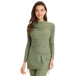 Charger l'image dans la galerie, Burkini - 3 - pièces - femme - pudique - modest - fashion - kaki - maillot - de - bain - musulmanes