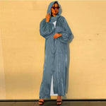Charger l'image dans la galerie, abaya - kimono - satin - bleu - femme - modest - fashion