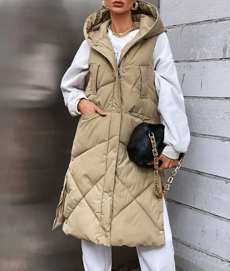 veste - sans - manches - pour - femmes - beige - modeste - fashion - vêtements