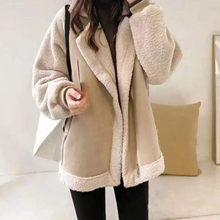 veste - bombardier - fausse - fourrure - pour - femmes - vêtements - crème