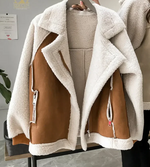 Charger l&#39;image dans la galerie, veste - bombardier - fausse - fourrure - pour - femmes - vêtements - beige
