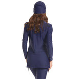 Charger l&#39;image dans la galerie, Burkini - 3 - pièces - femme - pudique - modest - fashion - bleu marine - maillot - de - bain - musulmanes
