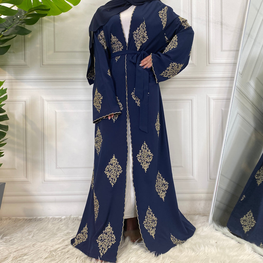 abaya - kimono - bleu - femmes - modest - fashion