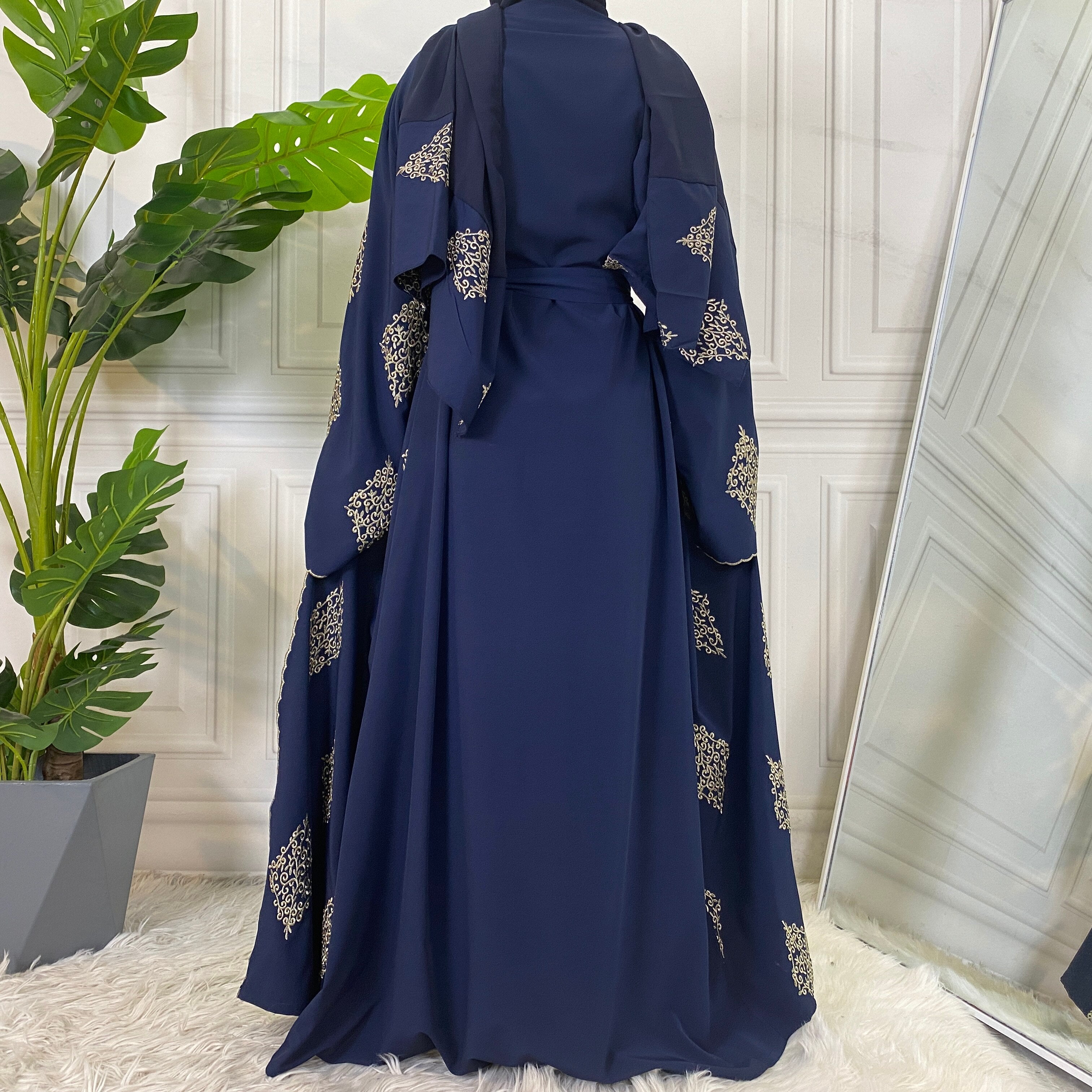 abaya - kimono - bleu - femmes - modest - fashion