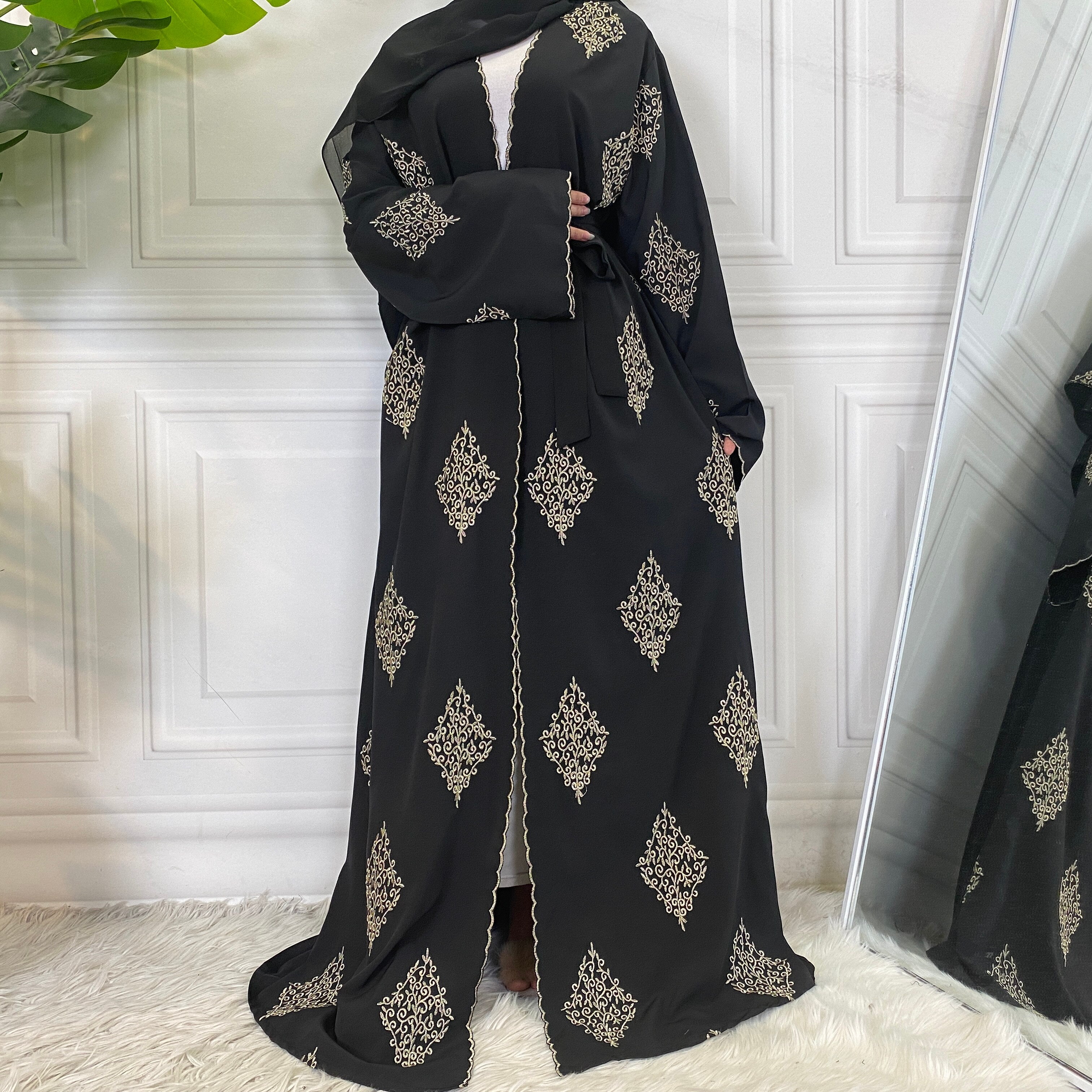 abaya - kimono - noir - femmes - modest - fashion