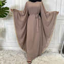 Abaya Femme Musulmane Brodée Papillon - Caftan Marocain Long Noir - Taille Unique (50-90kg) - Pour Ramadan, Aïd, Cérémonie - 10
