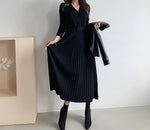 Charger l&#39;image dans la galerie, robe - longue - noir - maille - femme - modest - fashion - vêtement
