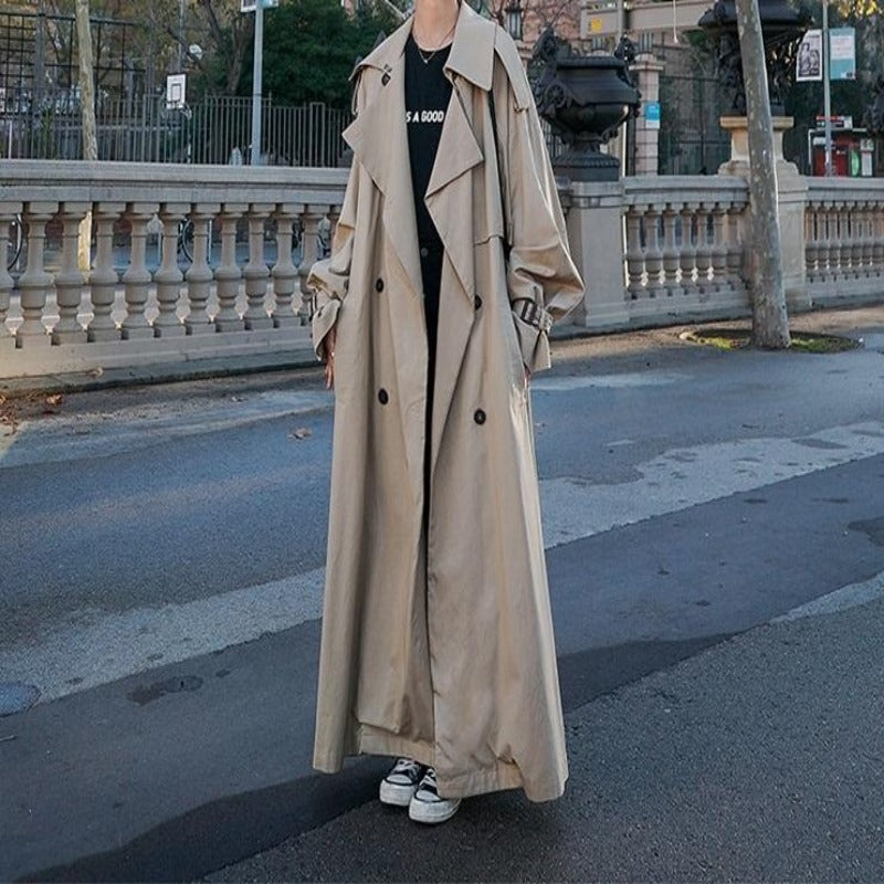 trench - coat - beige - long - femme - veste - manteau - modest - fashion