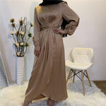 Charger l&#39;image dans la galerie, abaya - satin - bronze - femme - modest - fashion
