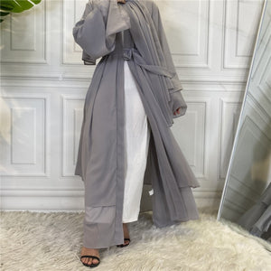 Abaya - gris clair - femme - modest - fashion