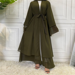 Abaya kaki femme - modest fashion