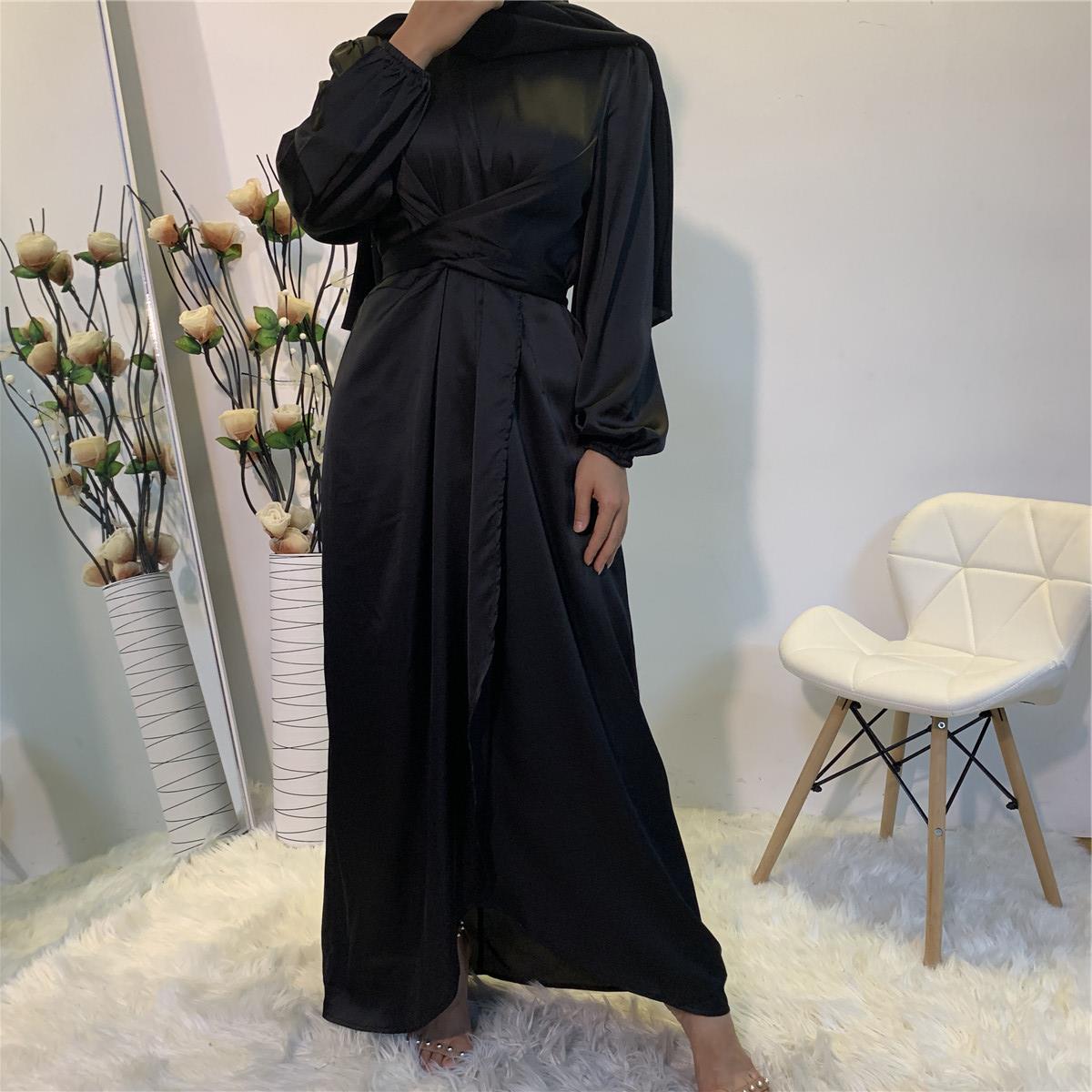 abaya - satin - noir - femme - modest - fashion