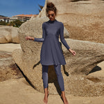 Charger l&#39;image dans la galerie, burkini - 2 - pièces - bleu - femme - modest - fashion - pudique - maillot - de - bain
