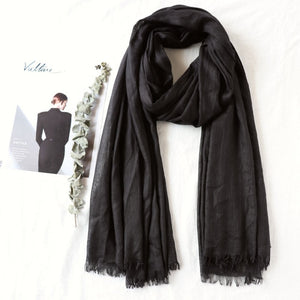 Hijab pashmina de couleur noir pour femmes musulmanes