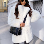 Charger l&#39;image dans la galerie, manteau - fausse - fourrure - femme - modest - fashion - vêtement - blanche
