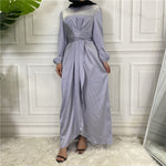 Charger l&#39;image dans la galerie, abaya - gris - satin - femme - modest - fashion
