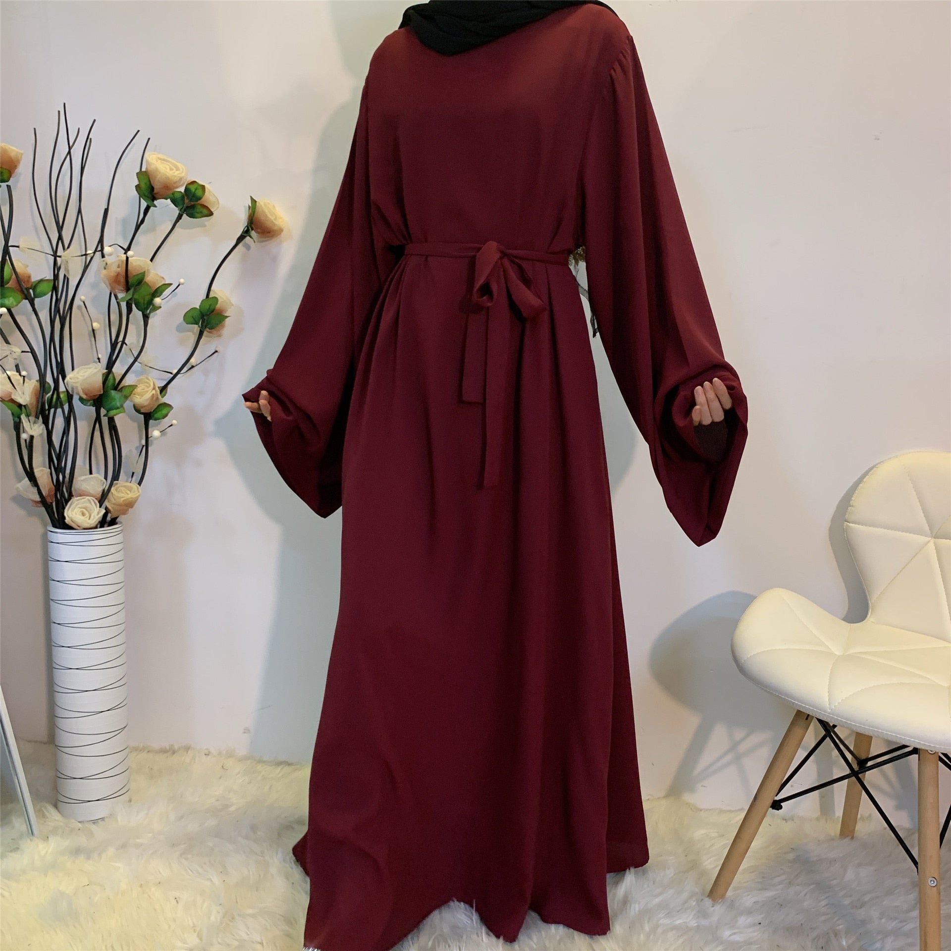 abaya - bordeaux - femme - modest - fashion