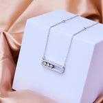 Charger l&#39;image dans la galerie, collier - 3 - pierres - zirconium - argent - or - rose gold - bijoux - femme
