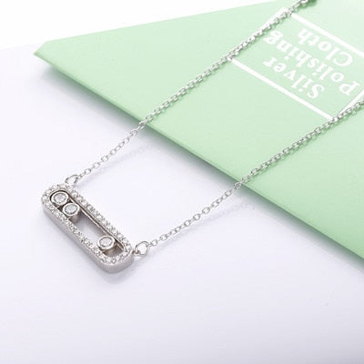 collier - 3 - pierres - zirconium - argent - or - rose gold - bijoux - femme