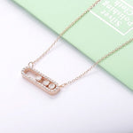 Charger l&#39;image dans la galerie, collier - 3 - pierres - zirconium - argent - or - rose gold - bijoux - femme
