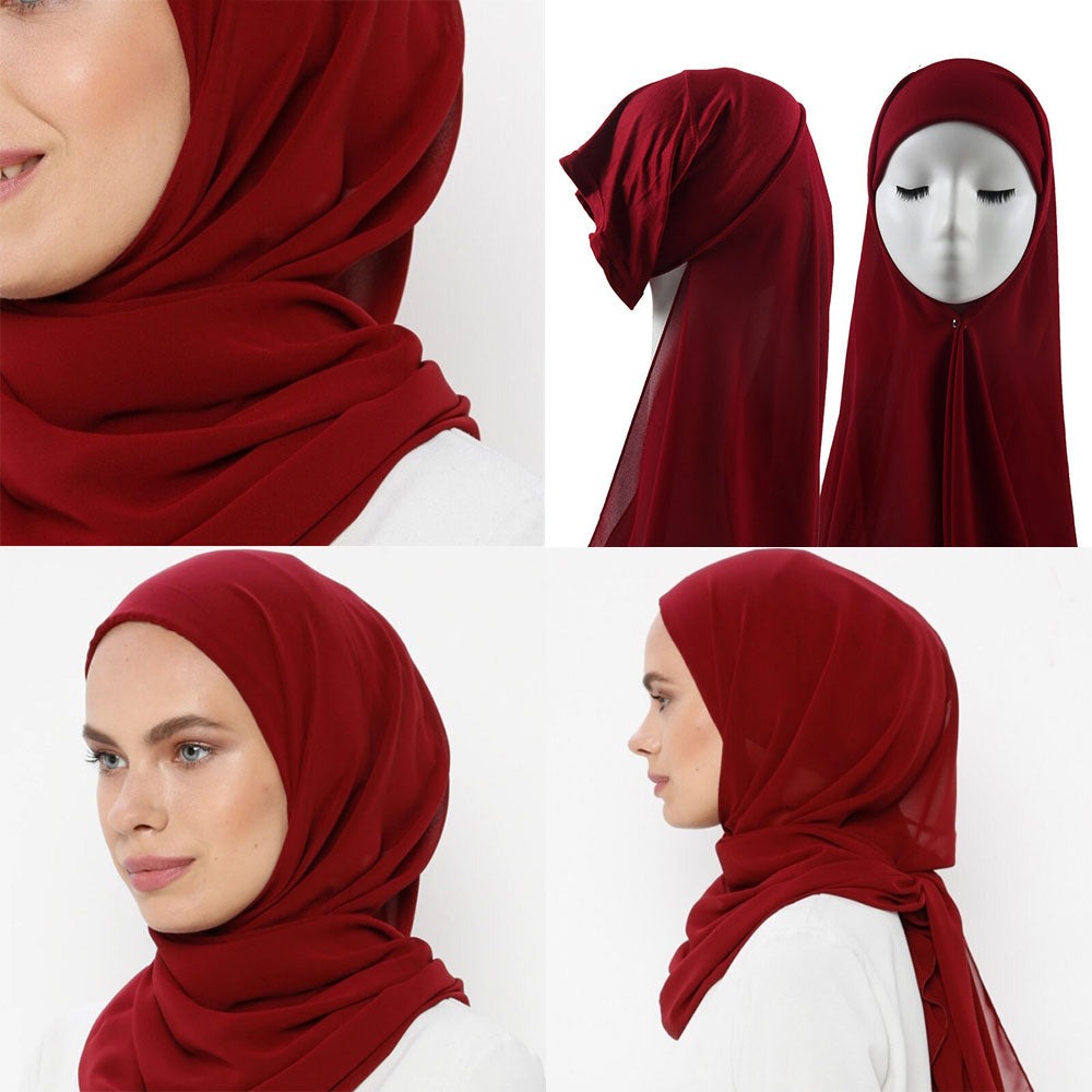 hijab - foulard - femme - modest - fashion - bordeaux